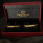 22K Gold Bangles with Intricate Black & Gold Design - Set of 2