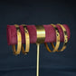 22K Gold Bangle Set with Floral Cut-Outs