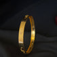 22K Gold Bangle Set with Floral Cut-Outs