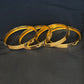 22K Gold Bangle Set with Floral Cut-Outs