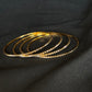 22K Gold Bangles with Dotted Texture - Set of 4
