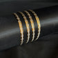 22K Gold & White Rhodium Bangles - Set of 4 (2 Pairs)