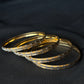 22K Gold & White Rhodium Bangles - Set of 4 (2 Pairs)
