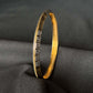 22K Gold Bangles with Geometric & Textured Accents - Set of 4