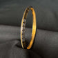 22K Gold Bangles with Geometric & Textured Accents - Set of 4
