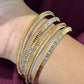 22K Gold Bangles with Geometric & Textured Accents - Set of 4