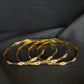 22K Gold Diamond-Cut Bangles - Set of 4, Elegant Indian Jewelry