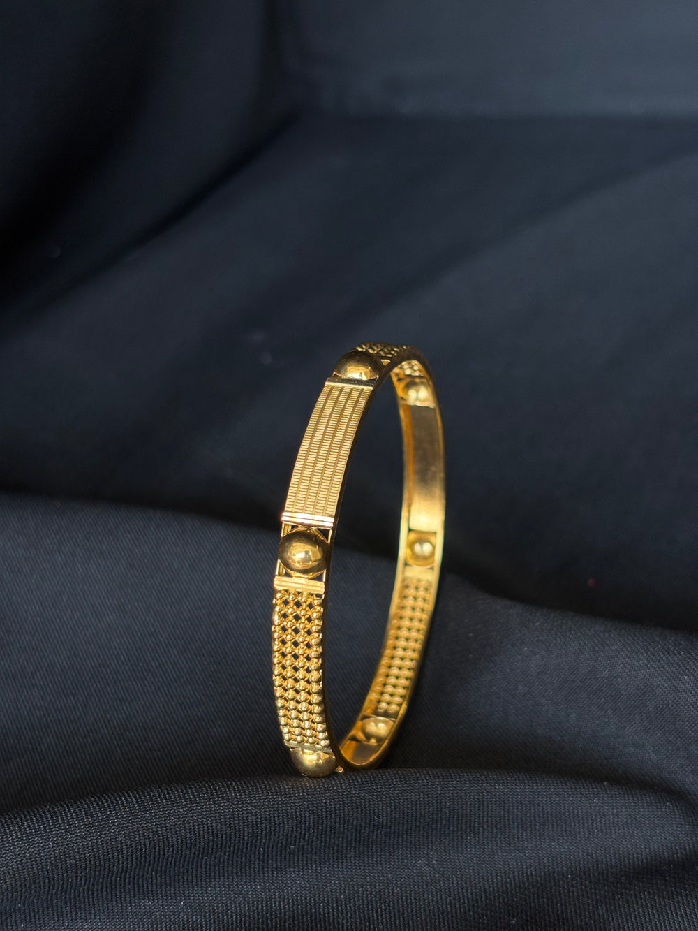 22K Gold Bangles with Polished Accents from Premsay Jewellers