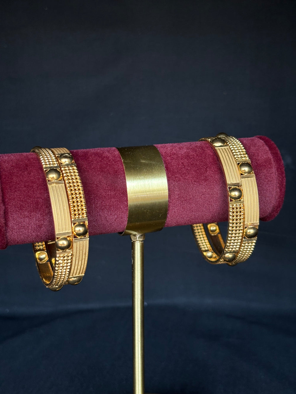 22K Gold Bangles with Polished Accents from Premsay Jewellers