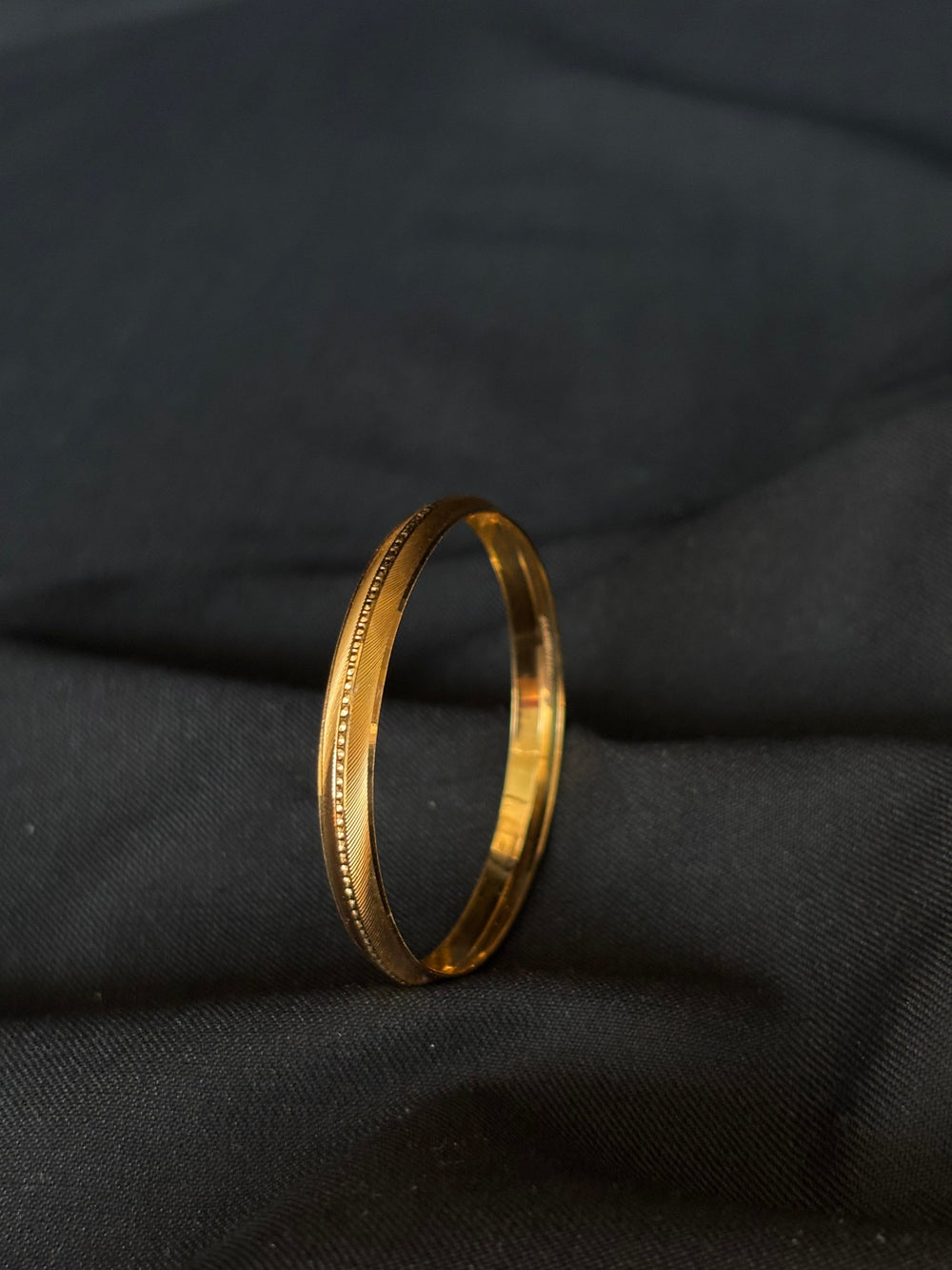 22K Gold Bangle with Subtle Detail