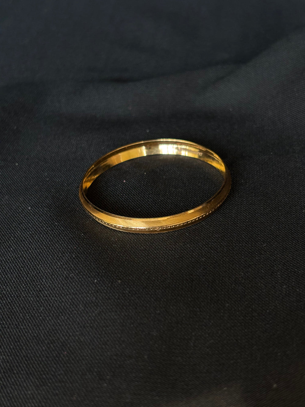 22K Gold Bangle with Subtle Detail