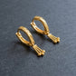22K Gold Engraved Bali Earrings with Triple Chain Beaded Drops