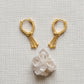 22K Gold Engraved Bali Earrings with Triple Chain Beaded Drops