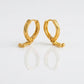 22K Gold Engraved Bali Earrings with Triple Chain Beaded Drops