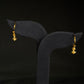 Traditional 22K Gold Triple Bead Drop Earrings | Fan Motif Gold Bali