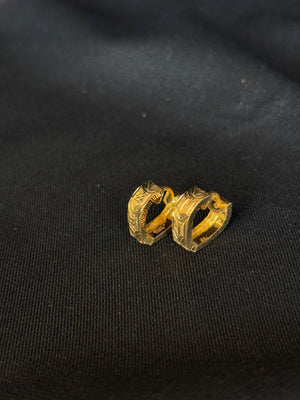 22K Gold Hoop Earrings/ Bali with Intricate Details - Elegant & Traditional