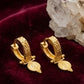 Vintage Style 22K Gold Victoria Coin Bali Earrings | Antique Finish Hoop Charms