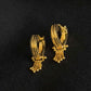 22K Gold Hoop Earrings with Intricate Floral & Dangling Details - Traditional Indian Design