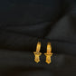 22K Gold Hoop Earrings with Intricate Floral & Dangling Details - Traditional Indian Design