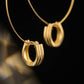 22K Yellow Gold Ribbed Hoop Earrings | Minimalist Textured Gold Bali
