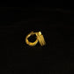 22K Yellow Gold Ribbed Hoop Earrings | Minimalist Textured Gold Bali