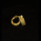 22K Yellow Gold Ribbed Hoop Earrings | Minimalist Textured Gold Bali