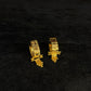 22K Yellow Gold Scalloped Motif Bali with Fine Mesh Tassel Drops