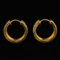 22K Gold Embossed Rhombus Pattern Bali | Textured Yellow Gold Hoop Earrings