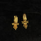 22K Gold Criss-Cross Textured Bali with Five-Strand Beaded Tassels