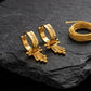 22K Gold Criss-Cross Textured Bali with Five-Strand Beaded Tassels