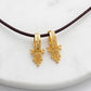 22K Gold Criss-Cross Textured Bali with Five-Strand Beaded Tassels