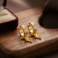 22K Gold Criss-Cross Textured Bali with Five-Strand Beaded Tassels