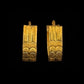 22K Gold Floral Engraved Bali Hoops | Scalloped Edge Gold Earrings