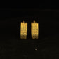 22K Gold Floral Engraved Bali Hoops | Scalloped Edge Gold Earrings