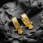 22K Gold Filigree Bali Earrings with Bead Tassel Drops | Traditional Indian Hoops