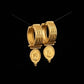 Luxury 22K Gold Wide-Band Coin Earrings | Ornate Granulated Bali Hoops