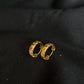 22k Gold Textured Hoop Earrings.