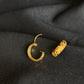 22k Gold Textured Hoop Earrings.