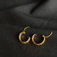 22k Gold Textured Hoop Earrings.