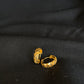22k Gold Textured Hoop Earrings.