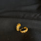 22k Gold Textured Hoop Earrings.