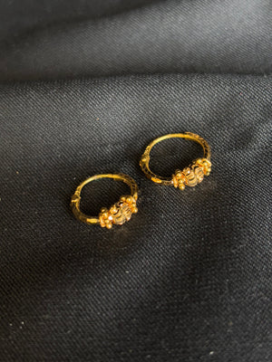 Artisan Crafted 22K Gold Floral Earrings.