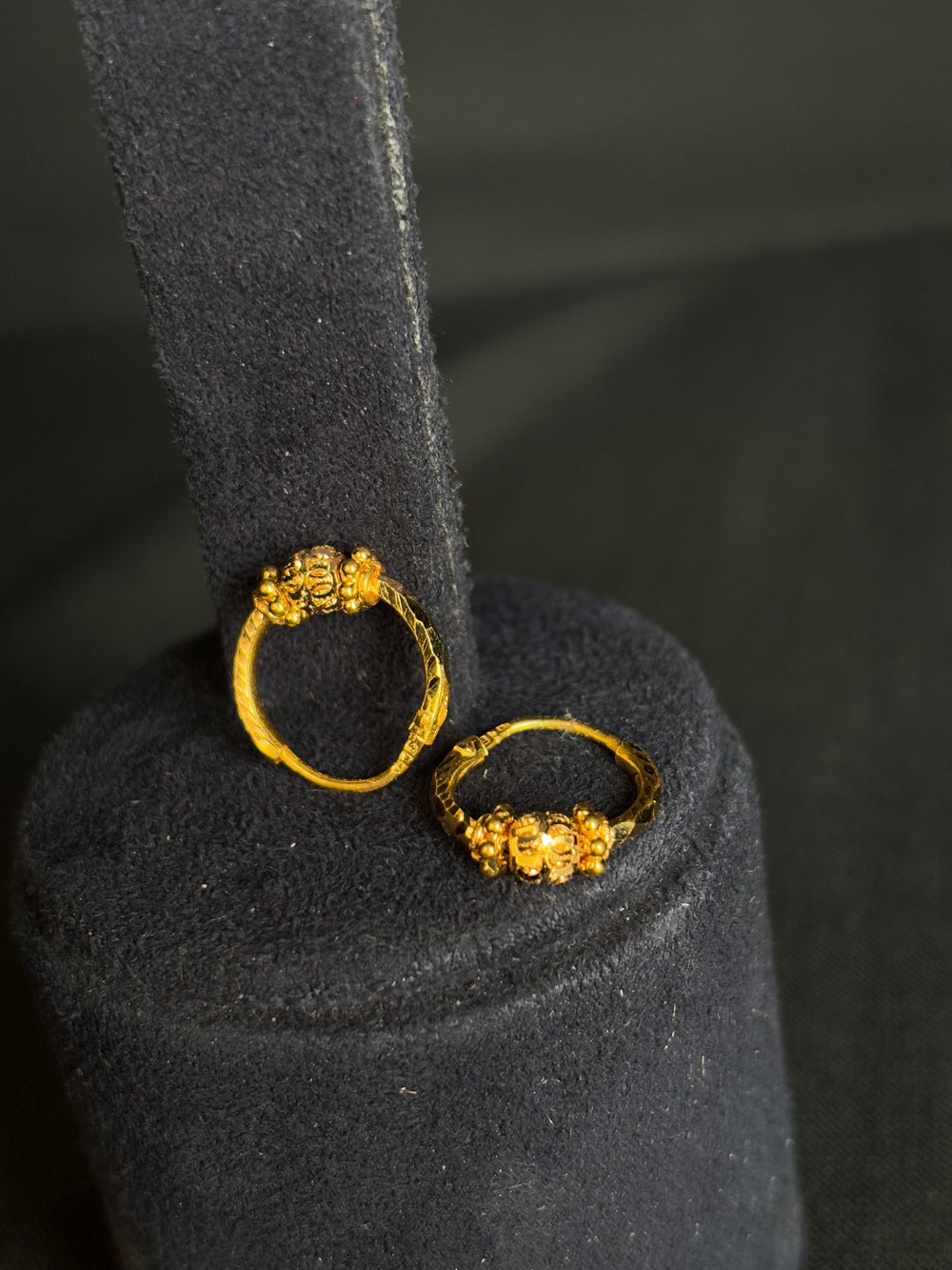 Artisan Crafted 22K Gold Floral Earrings.