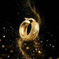 22K Gold Wide Band Huggie Bali Earrings with Geometric Diamond-Cut Panels