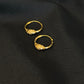 22K Gold Plain Textured Bali Hoop Earrings