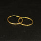 22K Yellow Gold Slim Bali Hoops with Sparkle Diamond-Cut Texture