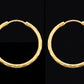 22K Yellow Gold Slim Bali Hoops with Sparkle Diamond-Cut Texture