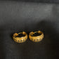 Striking 22K Gold Patterned Hoop Earrings