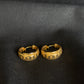 Striking 22K Gold Patterned Hoop Earrings