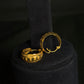 Striking 22K Gold Patterned Hoop Earrings